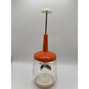 Vintage Federal  Houseware Orange Stainless Steel Blade Manual Food Nut Chopper